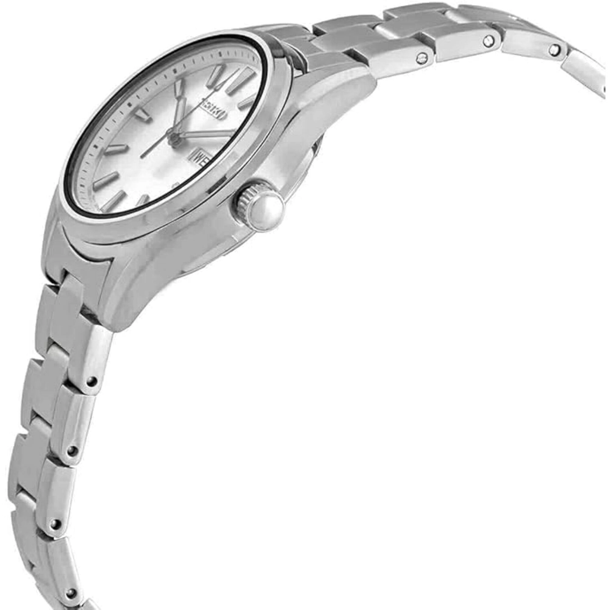 Seiko Women's Watch - Classic Quartz Silver Tone Dial Steel Bracelet | SUR349P1