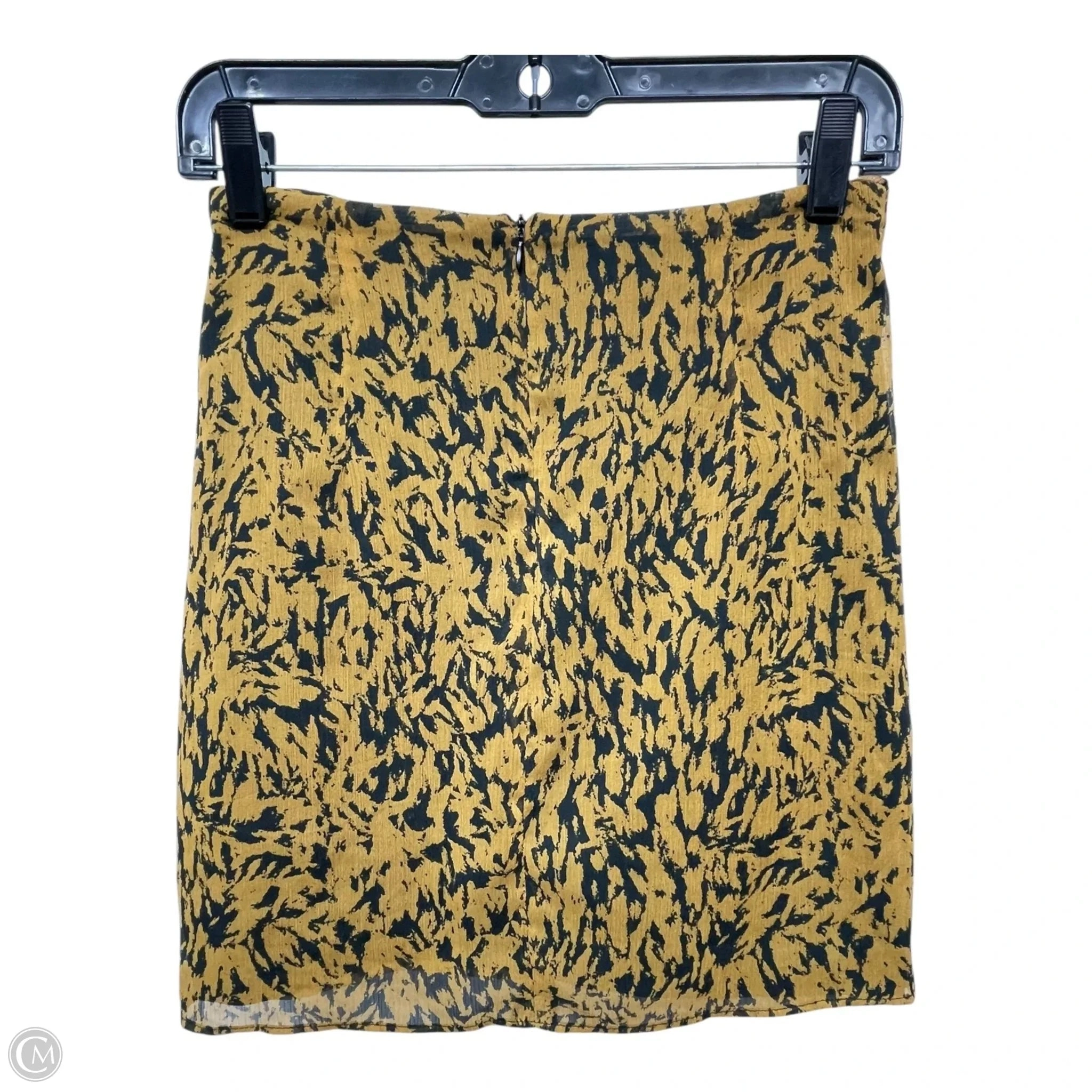 Skirt Mini & Short By Zara In Black & Yellow, Size: M