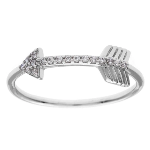 Sterling Silver CZ Arrow Ring - W-9858