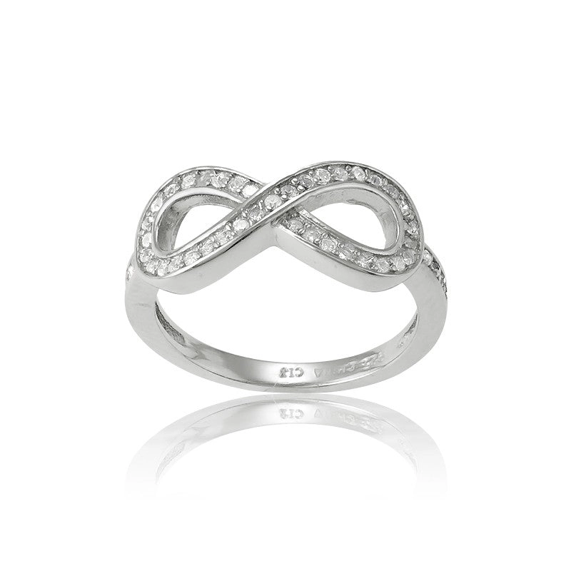 Sterling Silver CZ Infinity Ring - W-9545