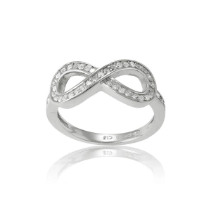 Sterling Silver CZ Infinity Ring - W-9545