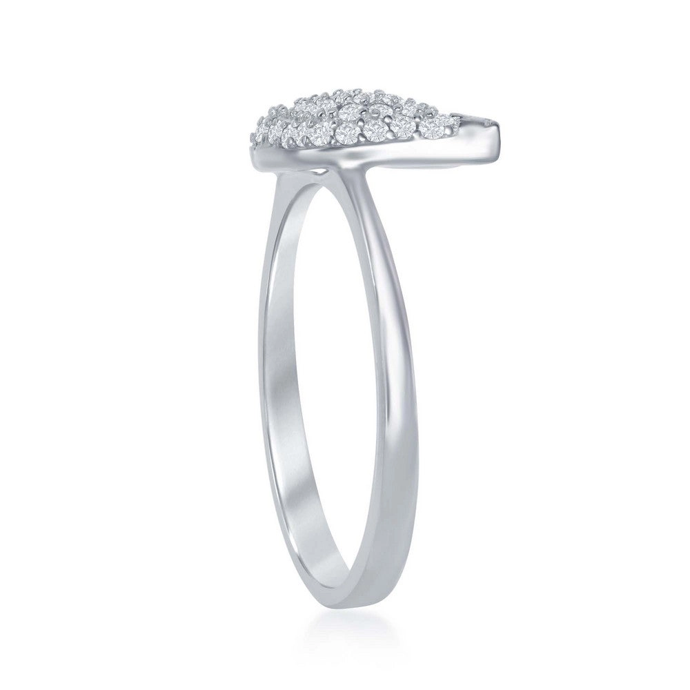 Sterling Silver Micro Pave Swan Ring - W-1870
