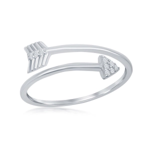 Sterling Silver Overlapping Arrow Ring - W-9859