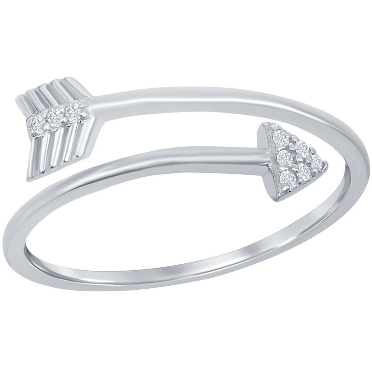 Sterling Silver Overlapping Arrow Ring - W-9859