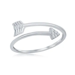 Sterling Silver Overlapping Arrow Ring - W-9859