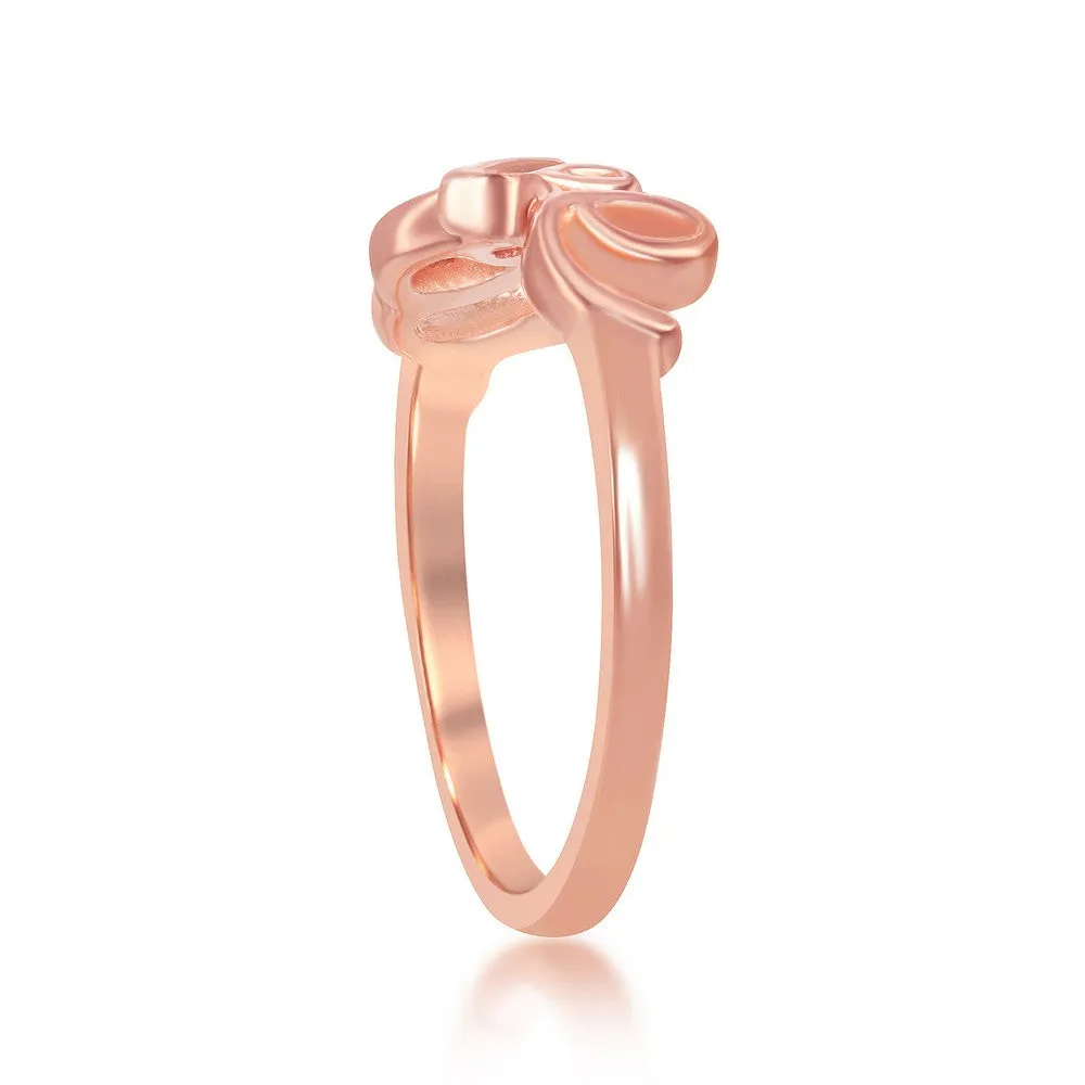 Sterling Silver Rose GP LOVE Ring - W-9830