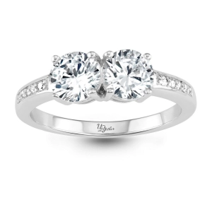 Sterling Silver Us2gether 6mm Two-Stone Round CZ Ring - W-1665