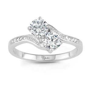 Sterling Silver Us2gether Round Two-Stone CZ Ring - W-1661