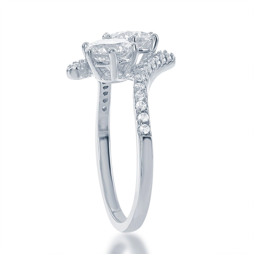 Sterling Silver Us2gether Two-Stone Overlapping CZ Ring - W-1676