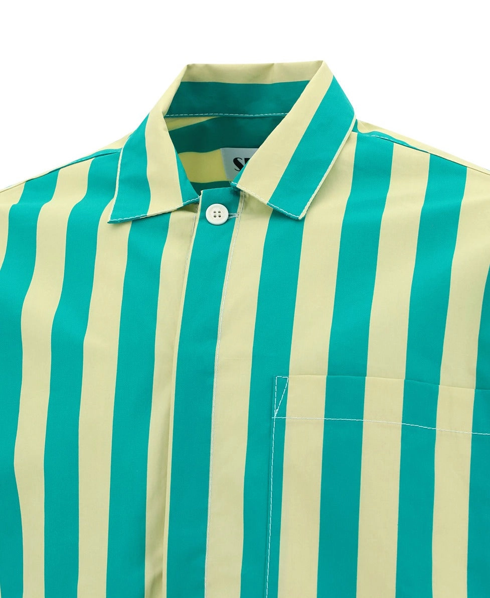 Sunnei Two-Tone Striped Long Sleeved Shirt