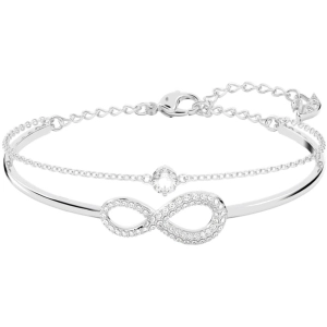 Swarovski Women's Bangle - Infinity White Crystals Elegant Rhodium Plated | 5520584