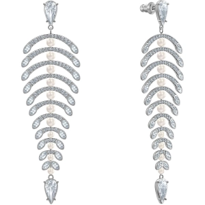 Swarovski Women's Earrings - Polar Bestiary White Crystals Rhodium Plated | 5489887
