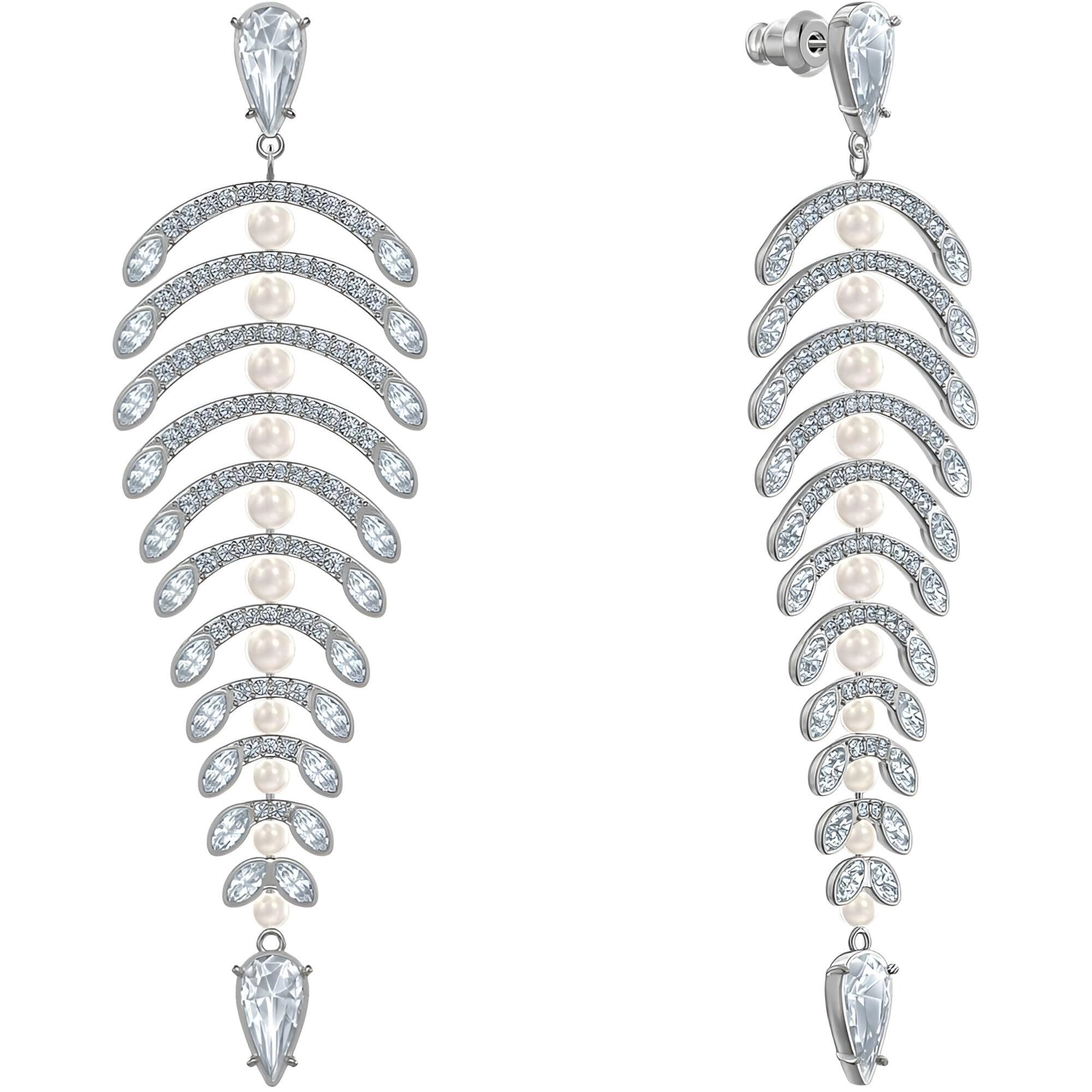 Swarovski Women's Earrings - Polar Bestiary White Crystals Rhodium Plated | 5489887