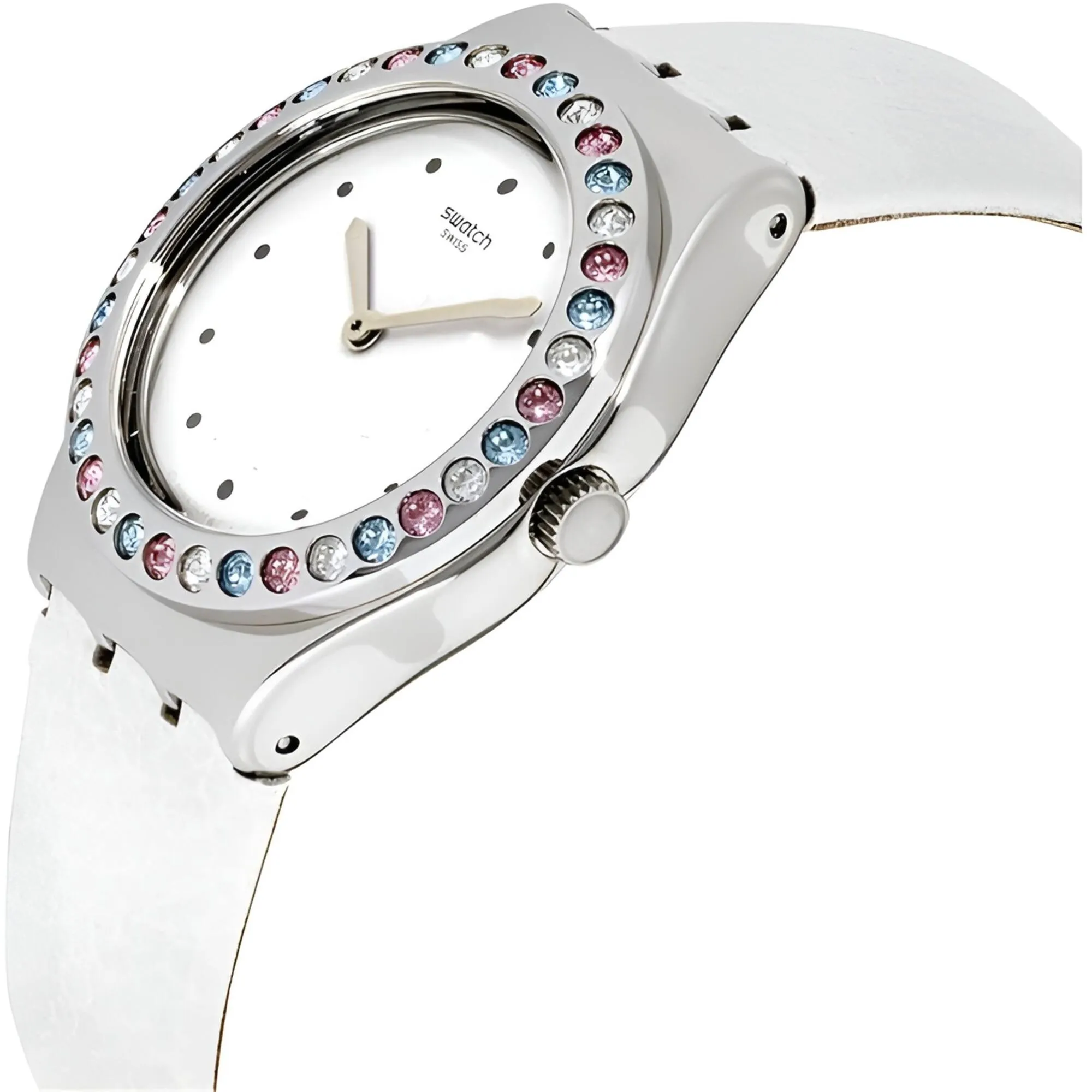 Swatch Women's Watch - Irony After Dinner White Dial Silicone Rubber Strap | YLS201