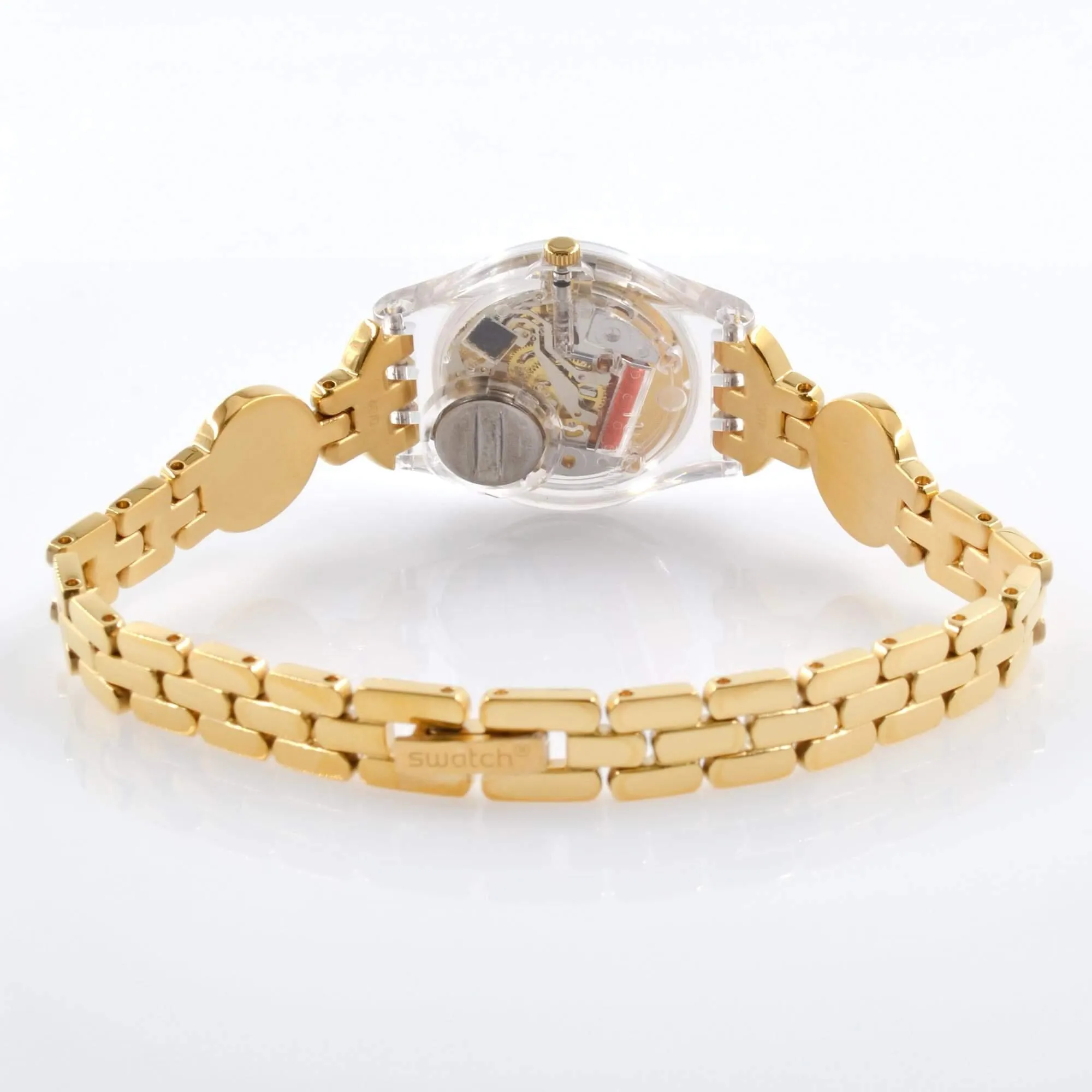 Swatch Women's Watch - Masterglam Quartz Silver and Gold Tone Dial Bracelet | LK369G