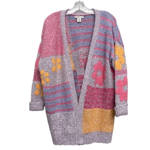 Sweater Cardigan By Sincerely Jules In Pink & Purple, Size:S