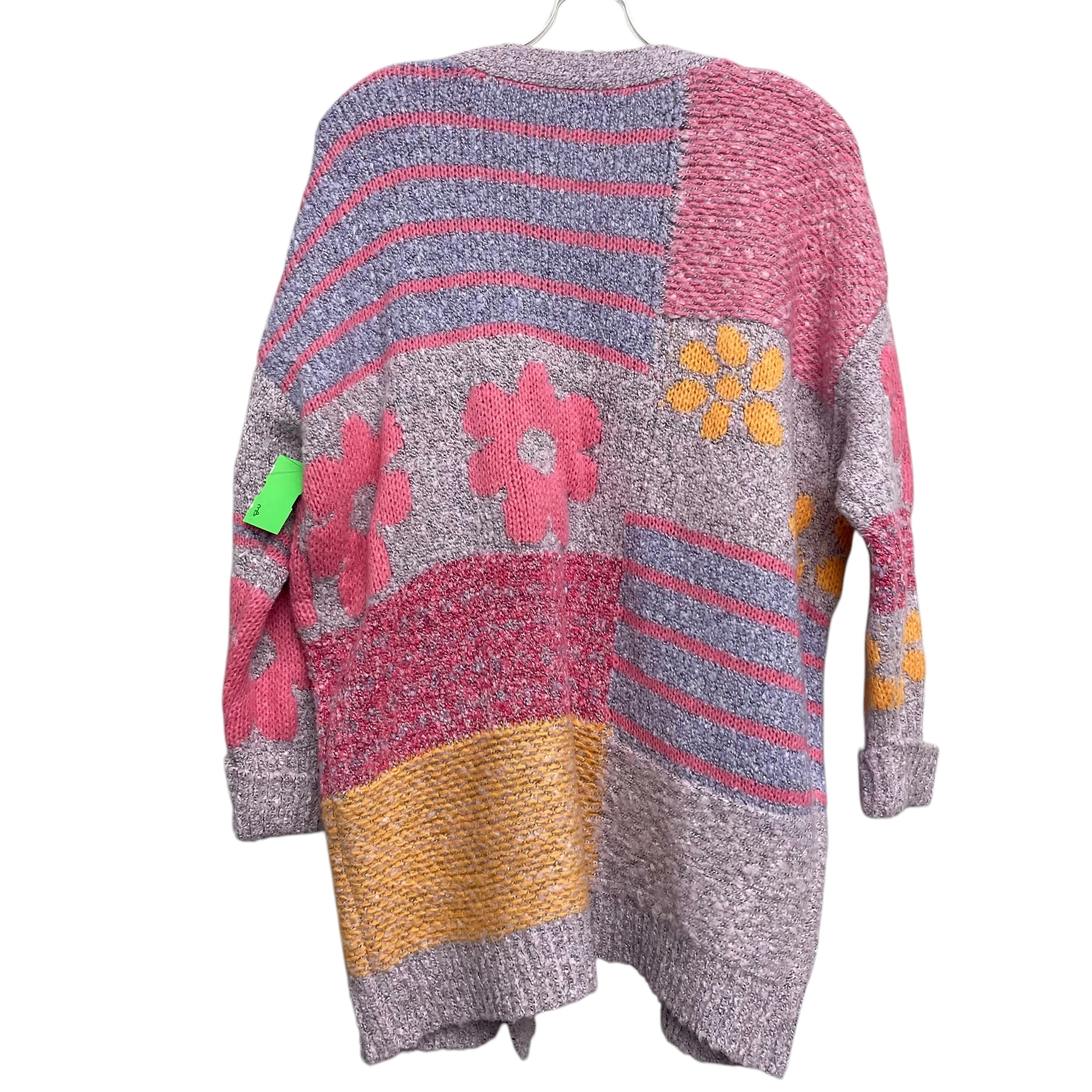 Sweater Cardigan By Sincerely Jules In Pink & Purple, Size:S