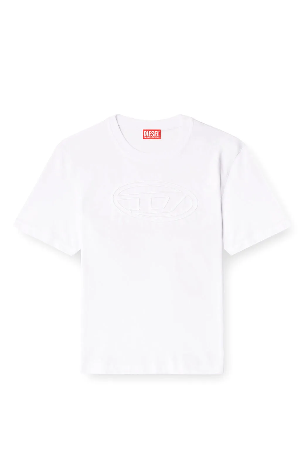 T-Adjust-Bigoval T-shirt with embossed Oval D White
