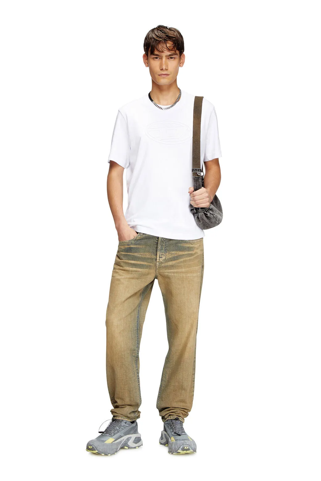 T-Adjust-Bigoval T-shirt with embossed Oval D White