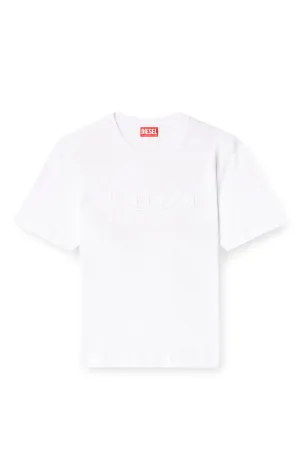 T-Adjust-Bigoval T-shirt with embossed Oval D White
