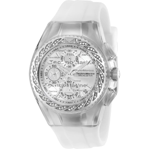 Technomarine Women's Watch - Cruise Glitz Silver Tone Dial Silicone Strap | TM-115383