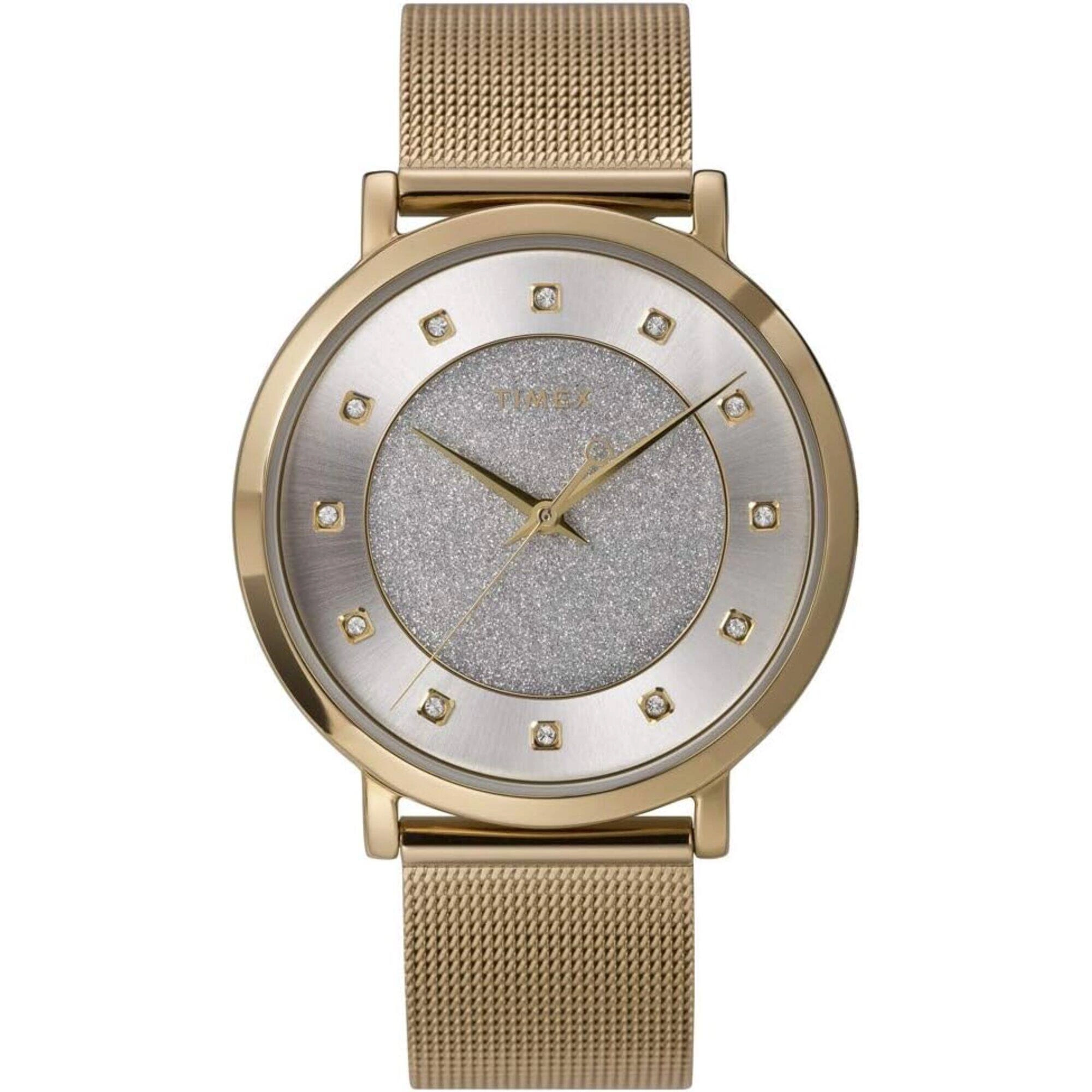 Timex Women's Watch - Celestial Opulence Silver Dial Yellow Gold Steel | TW2U67100