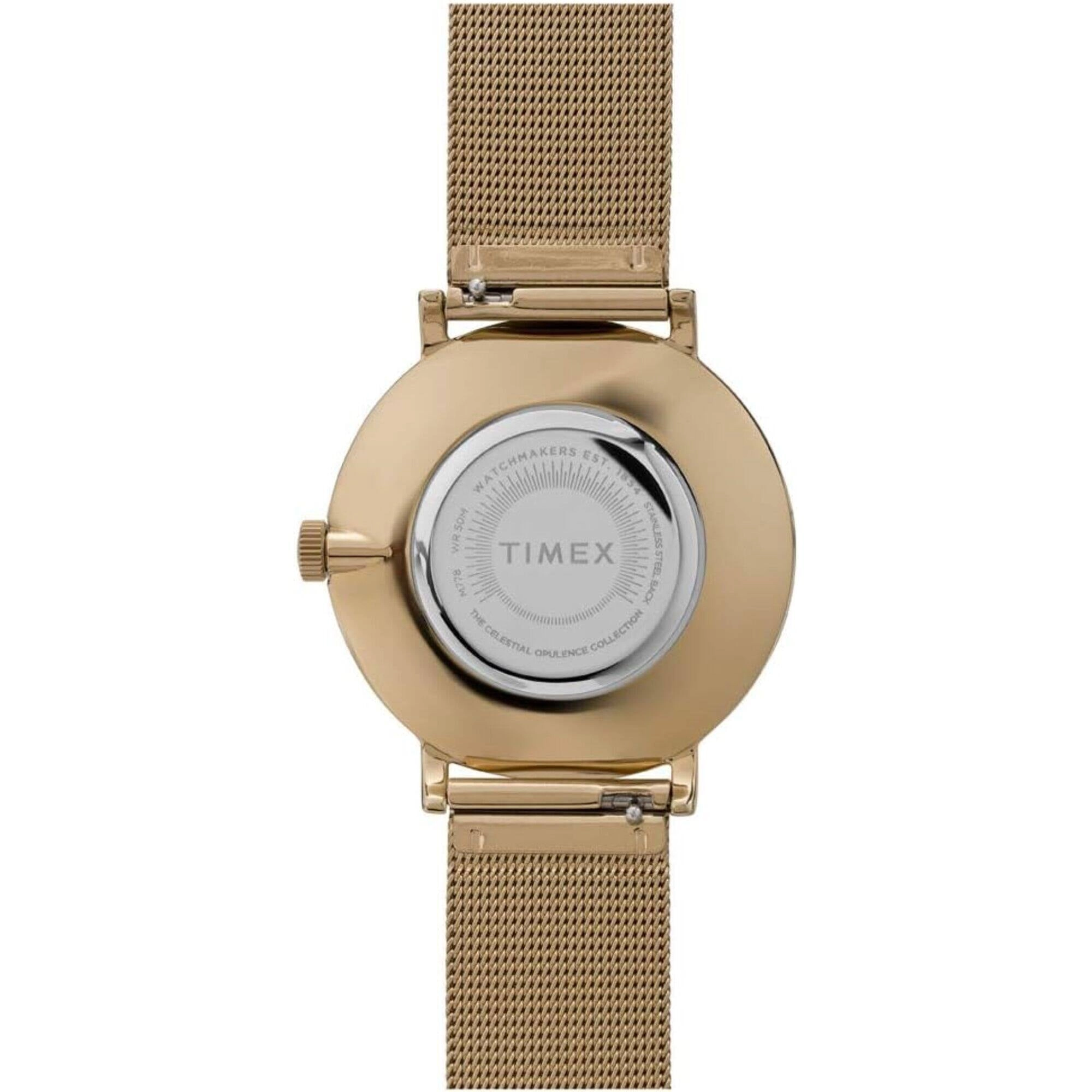 Timex Women's Watch - Celestial Opulence Silver Dial Yellow Gold Steel | TW2U67100