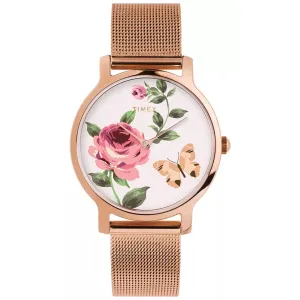 Timex Women's Watch - Full Bloom Rose Gold Stainless Steel Mesh Bracelet | TW2U19000