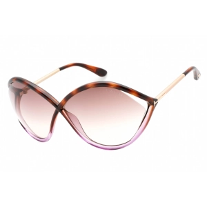 Tom Ford Women's Sunglasses - Colored Havana Plastic Oversized Frame | FT0528 55F