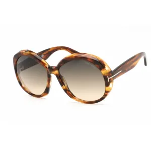 Tom Ford Women's Sunglasses - Colored Havana Plastic Oversized Frame | FT1010 55B
