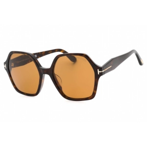 Tom Ford Women's Sunglasses - Dark Havana Metal Full Rim Oversized | FT1032-F 52E