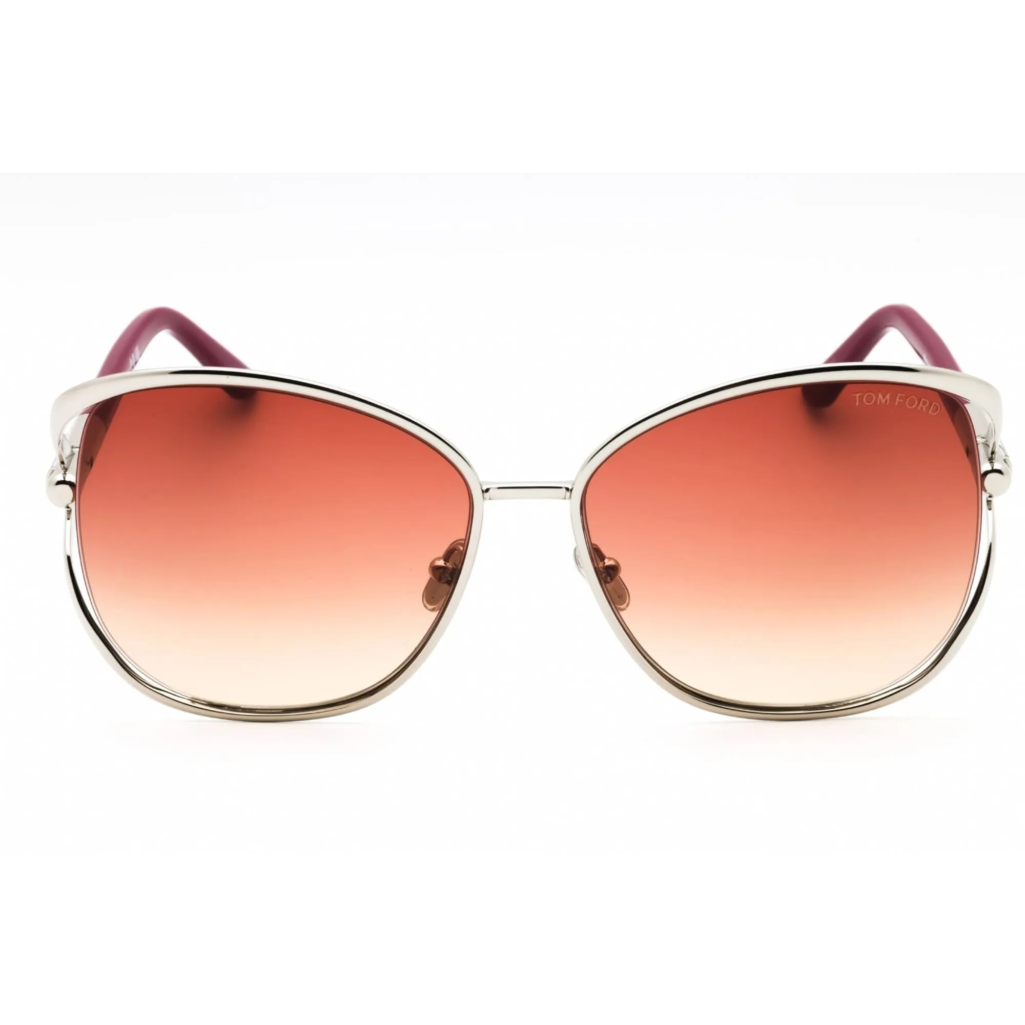 Tom Ford Women's Sunglasses - Shiny Palladium Metal Full Rim Oversized | FT1091 16T