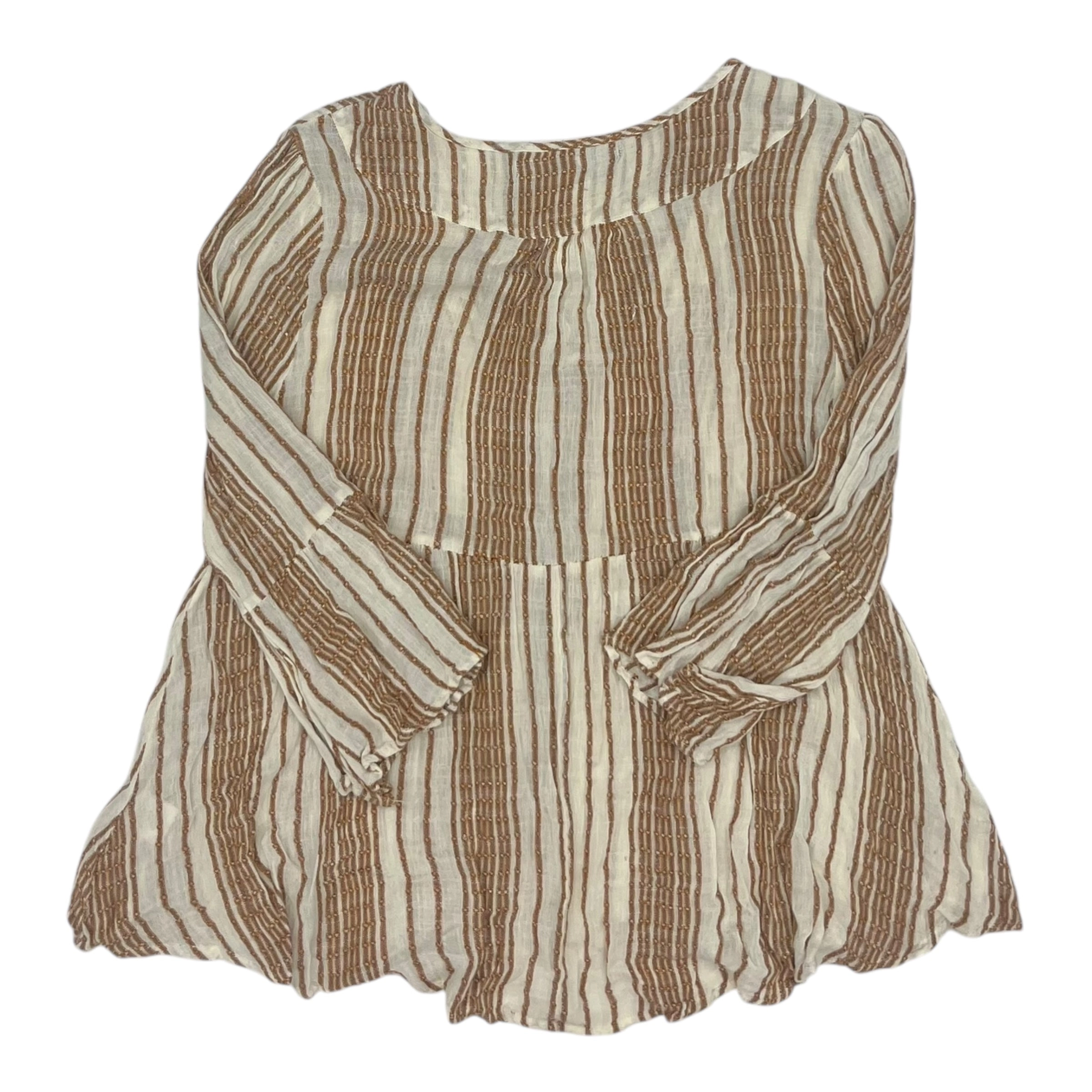 Top 3/4 Sleeve By Blue Rain In Tan, Size:L