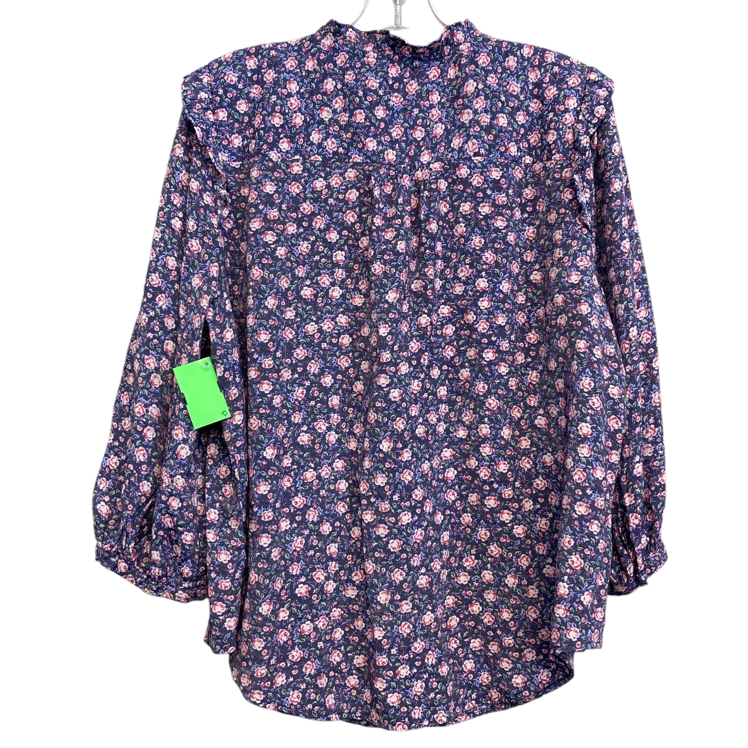 Top 3/4 Sleeve By Lc Lauren Conrad In Blue & Pink, Size:Xl