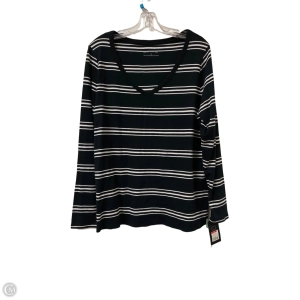 Top Long Sleeve By Pure Energy In Black & White, Size: 1x