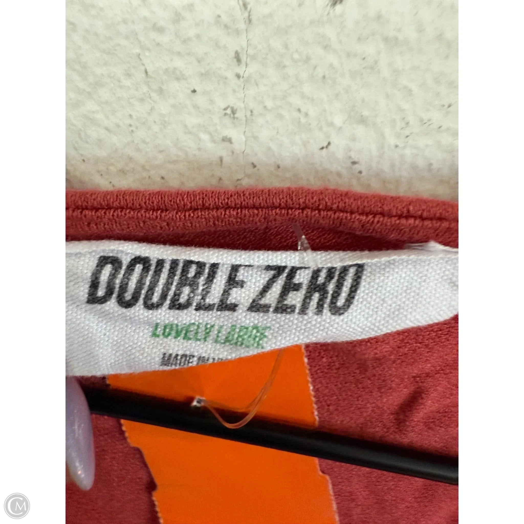Top Short Sleeve By Double Zero In Orange, Size: L