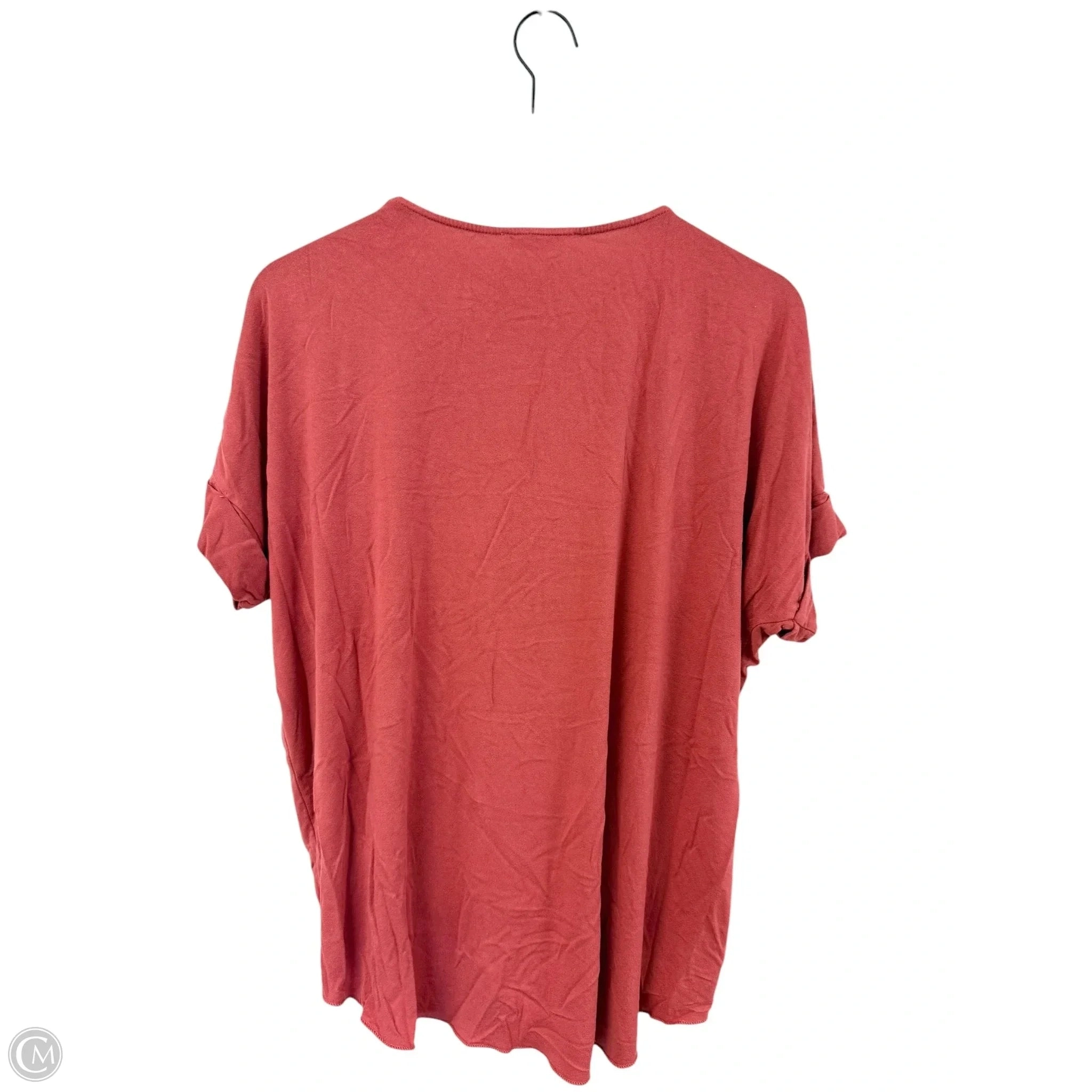 Top Short Sleeve By Double Zero In Orange, Size: L