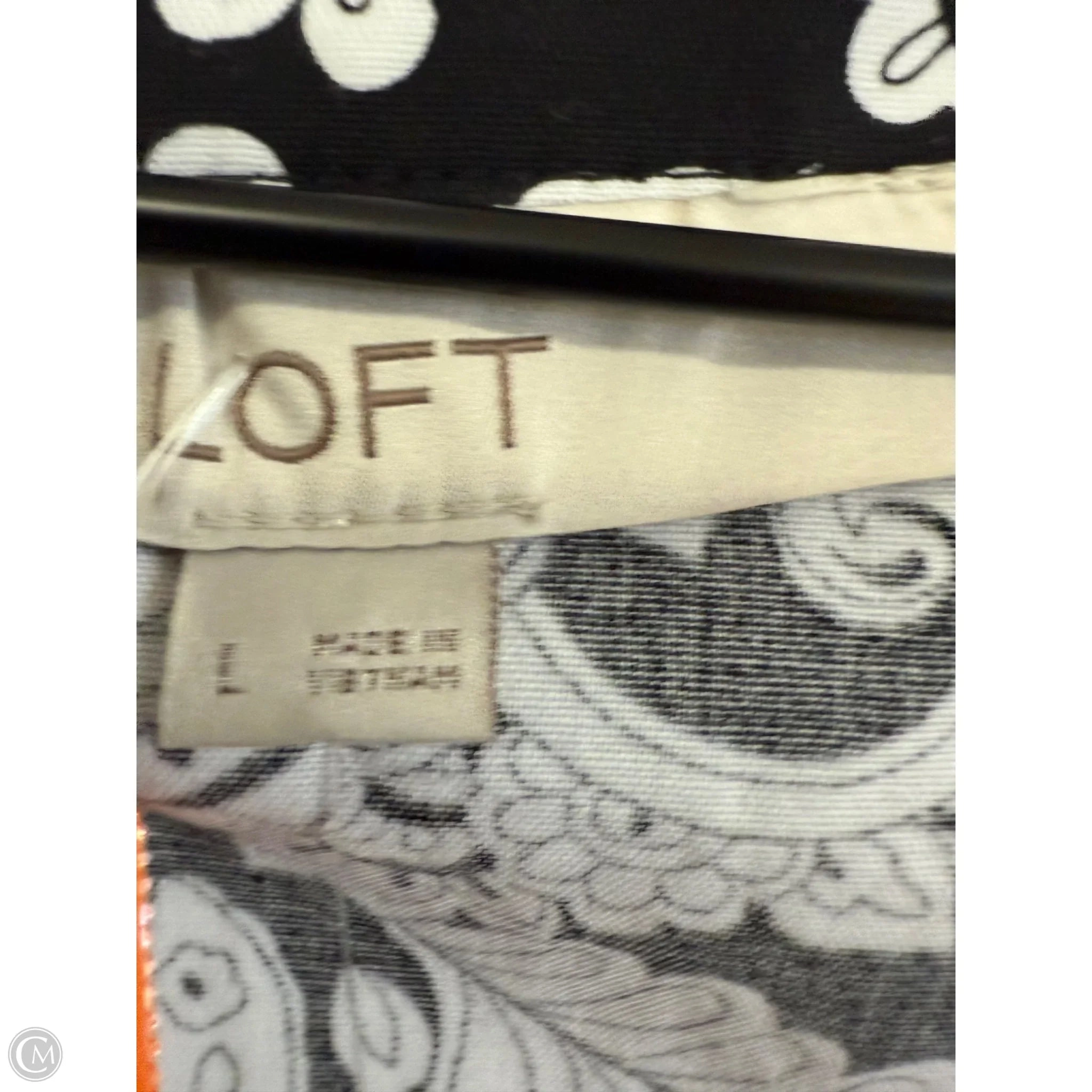 Top Short Sleeve By Loft In Black & White, Size: L
