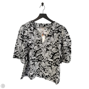 Top Short Sleeve By Loft In Black & White, Size: L