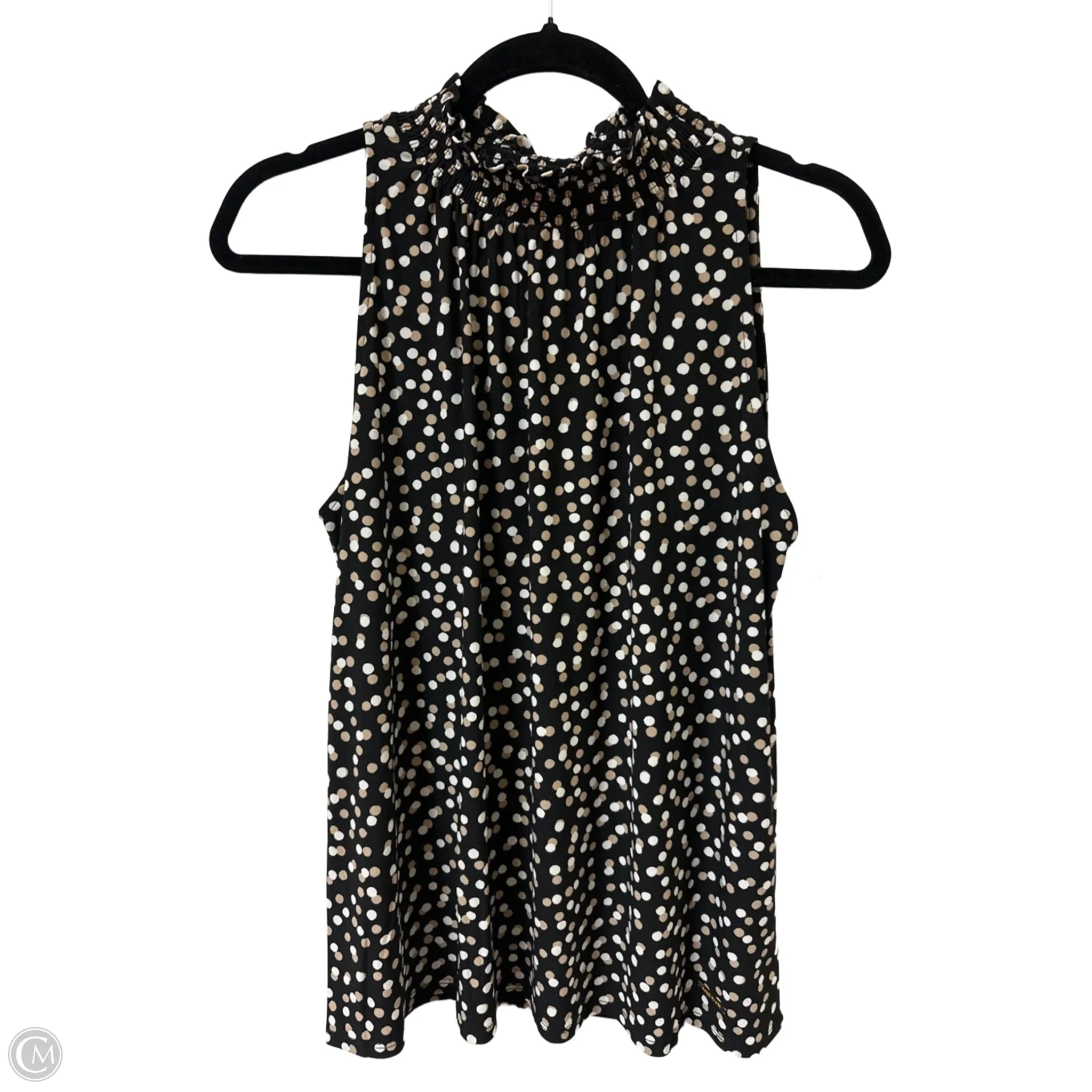 Top Sleeveless By Anne Klein In Black & Cream, Size: L