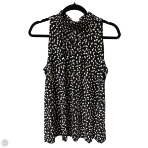 Top Sleeveless By Anne Klein In Black & Cream, Size: L