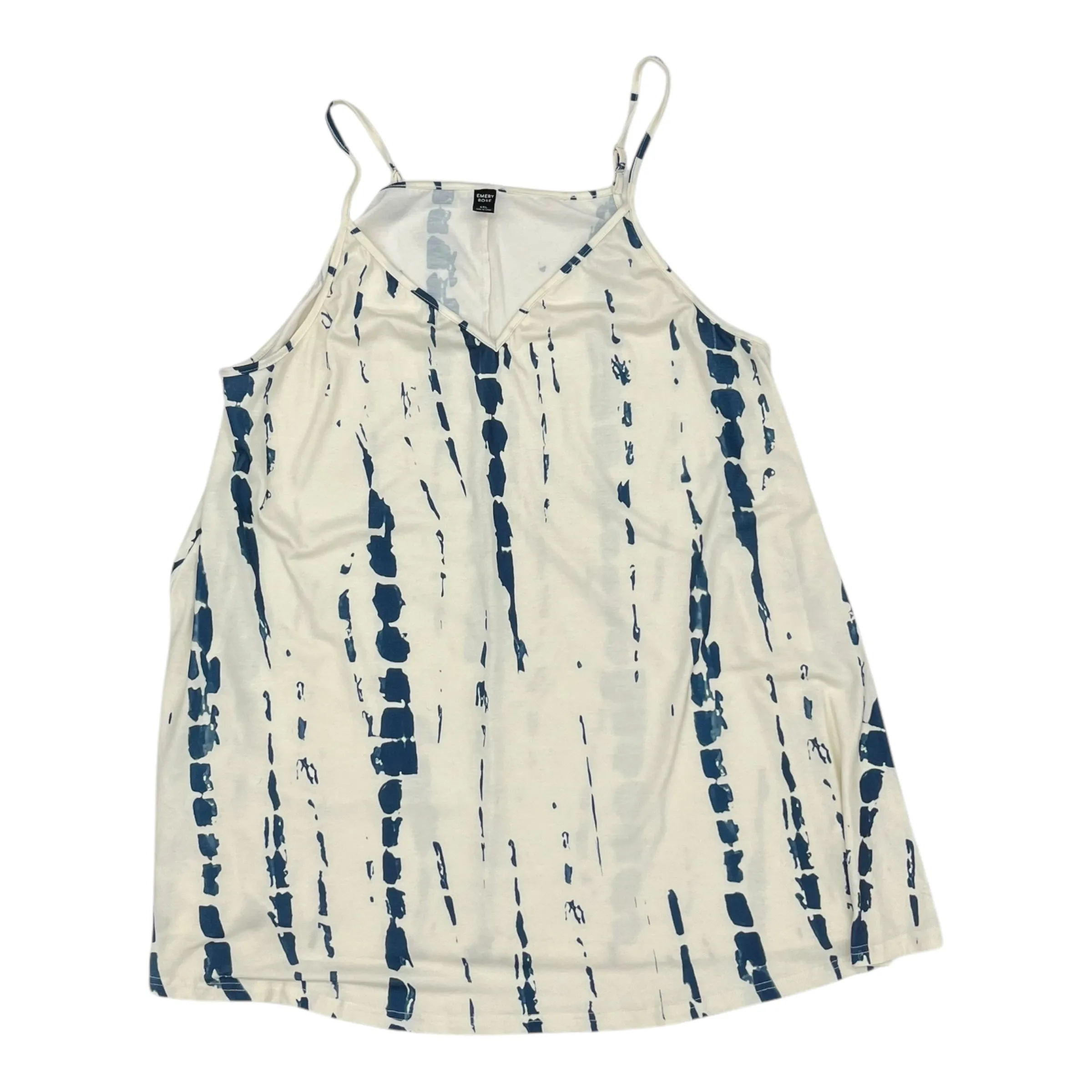 Top Sleeveless By Clothes Mentor In Blue & Cream, Size:4X