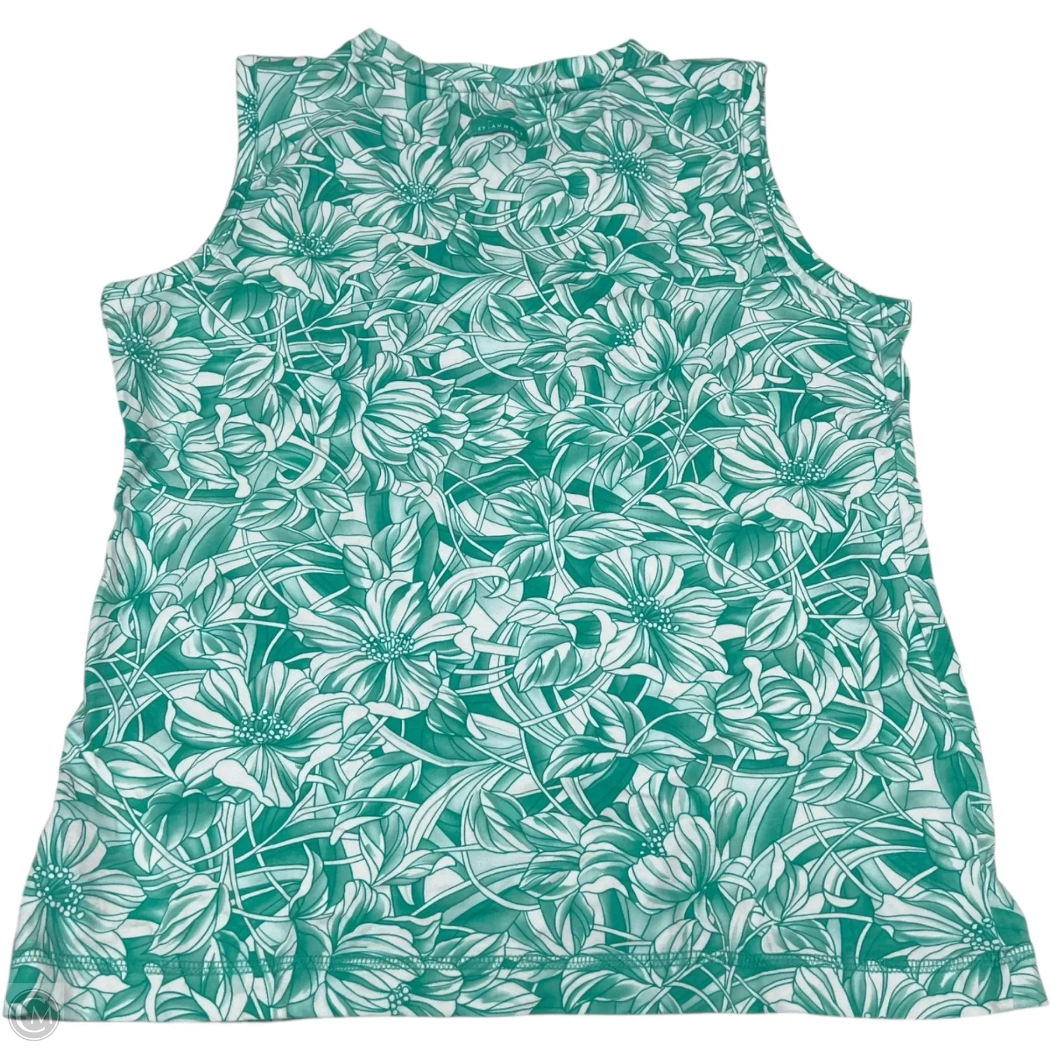 Top Sleeveless By Clothes Mentor In Green & White, Size: M