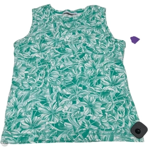Top Sleeveless By Clothes Mentor In Green & White, Size: M
