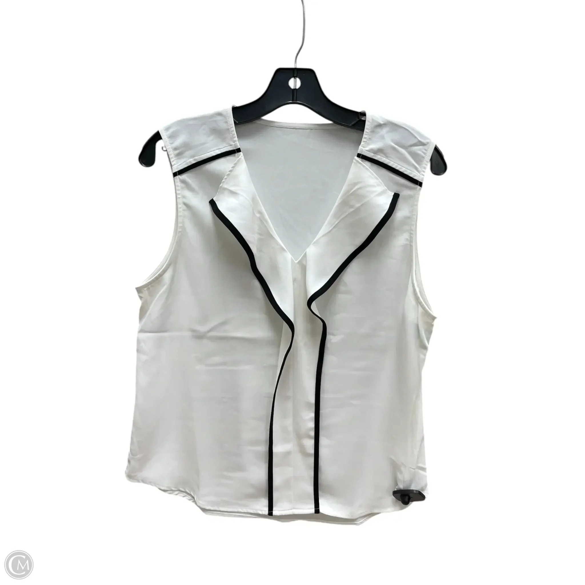 Top Sleeveless By Clothes Mentor In White, Size: L