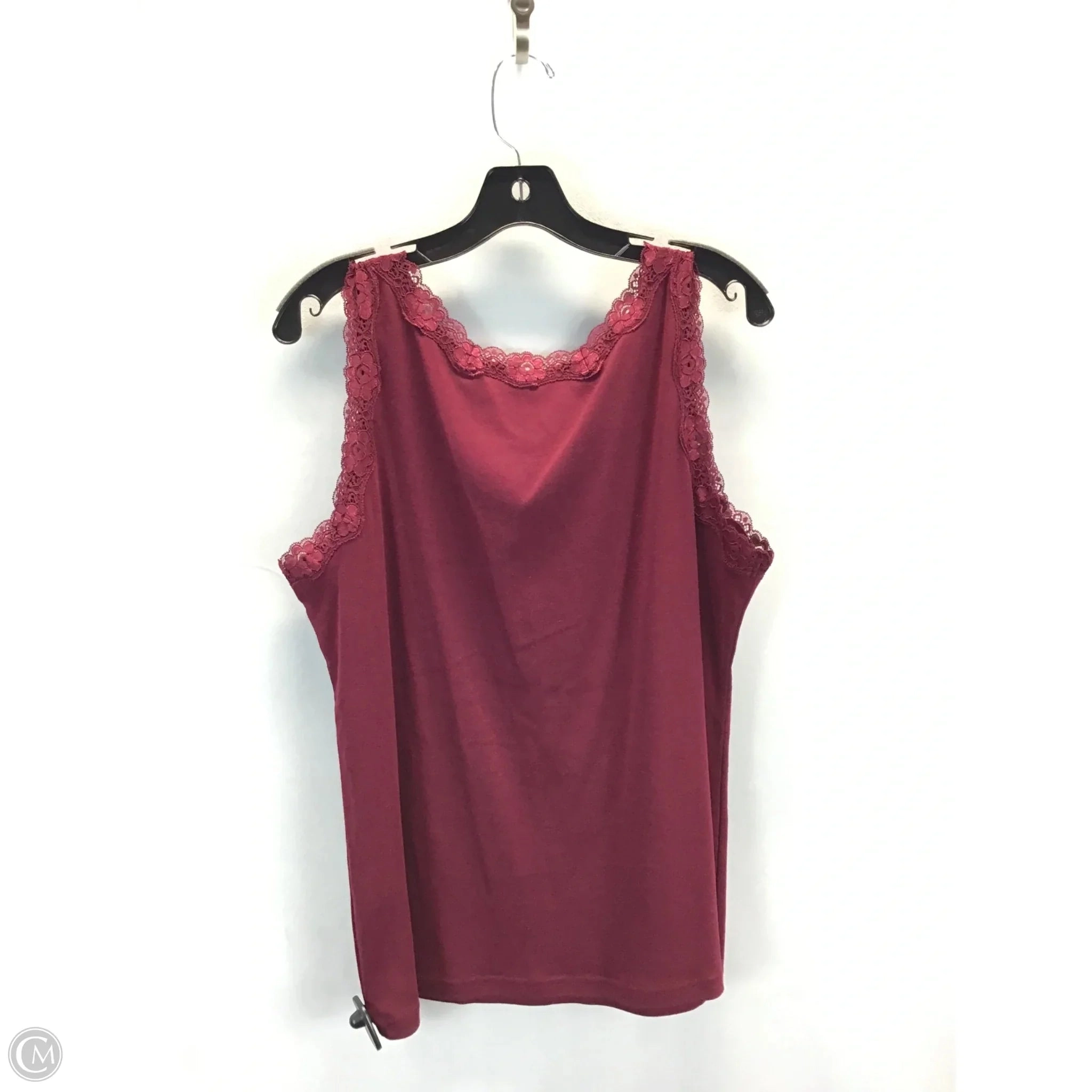 Top Sleeveless By Karen Scott In Maroon, Size: Xl