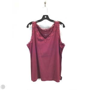 Top Sleeveless By Karen Scott In Maroon, Size: Xl