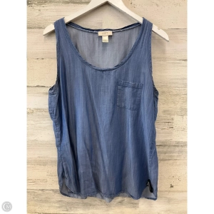 Top Sleeveless By Loft In Blue, Size: L
