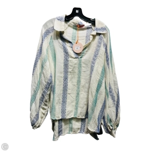 Top Sleeveless By MADE IN ITALY In Blue & Cream, Size: M