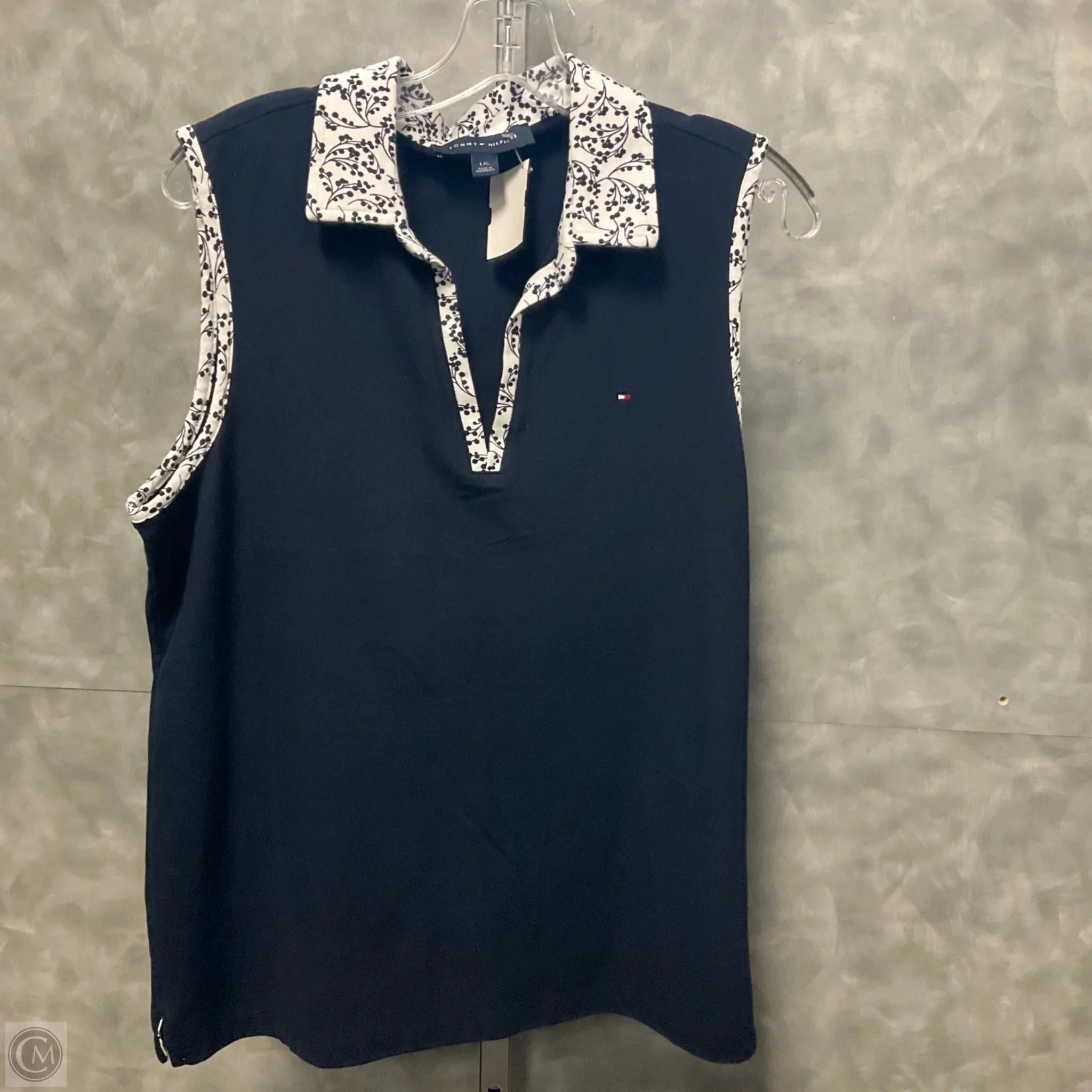 Top Sleeveless By Tommy Hilfiger In Navy, Size: L